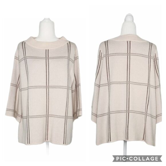 Apt. 9 Pullover Window Panel Wide Sleeve Sweater L - Picture 2 of 13